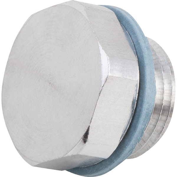 Screw Plug, 40 mm Dia, Gray, Aluminum Bright